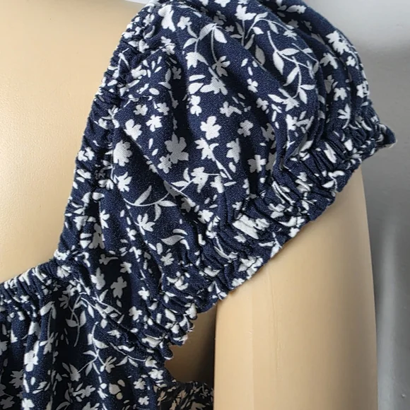Old Navy Navy Floral Ruffled Strap Mini Dress Size US/XL - Picture 8 of 13